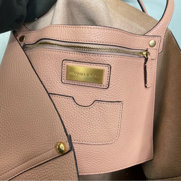 Annabel Ingall Corra Pink Pebbled Isabella Tote Bag Purse - Picture 5 of 6